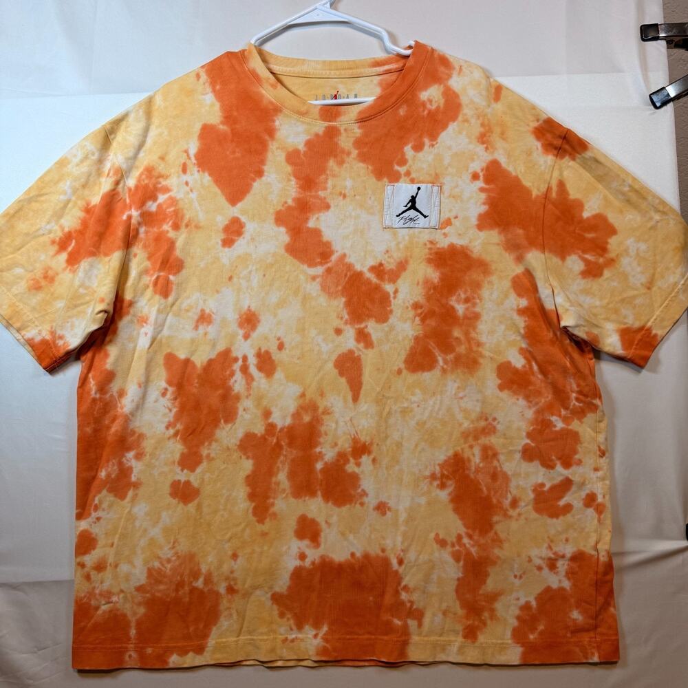 Jordan Flight Essentials Oversized Tie-Dye T Shirt Mens Orange Size Large